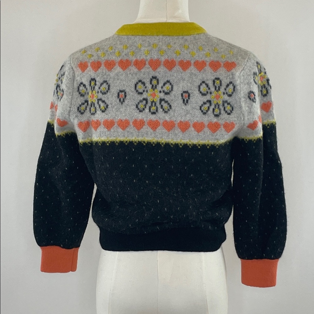 Kate Spade New York Embroidered Fair Isle Sweater in Alpaca from Peru, S - Picture 7 of 9